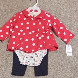 Carter's Red and White Matching Set with Polka Dots